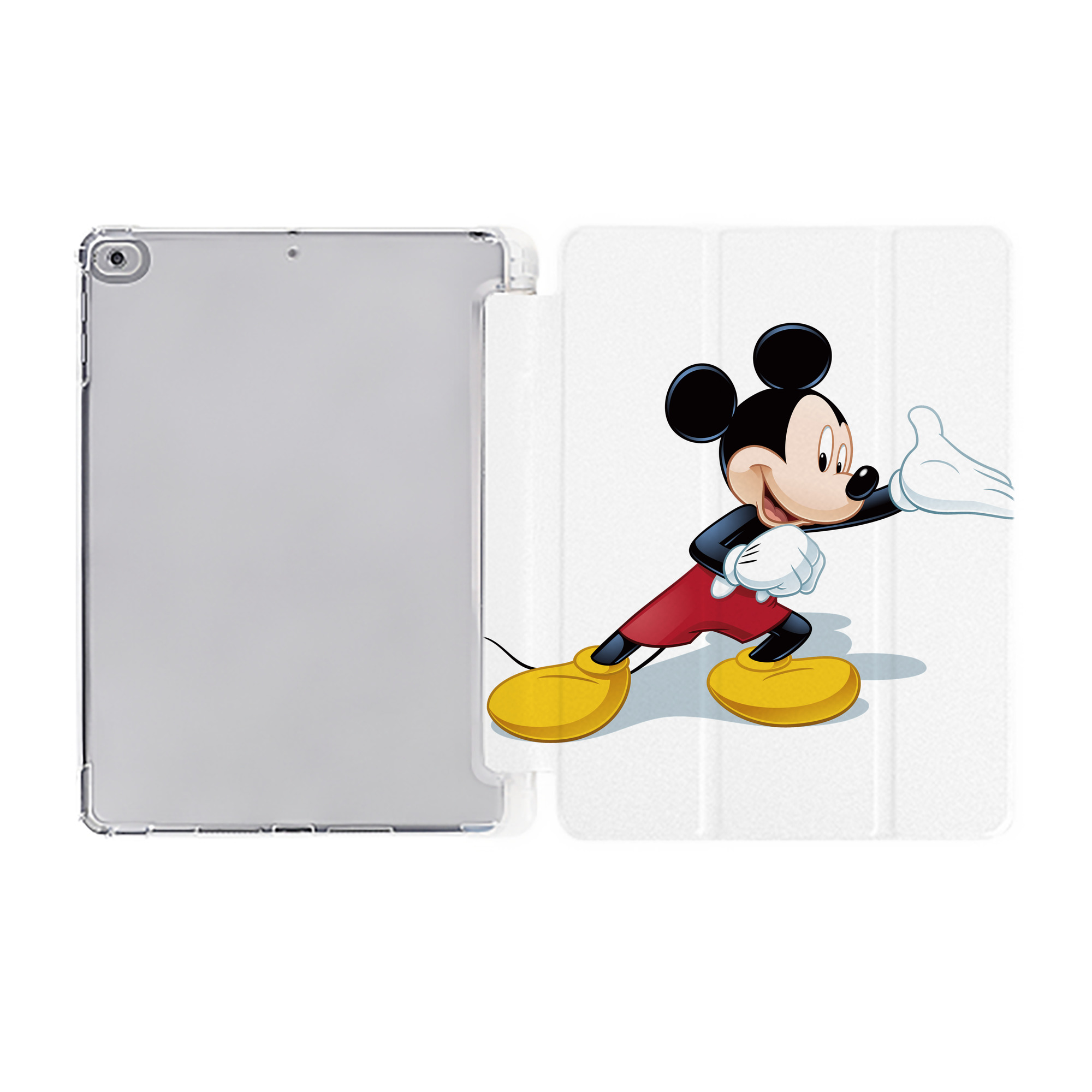 （画像用） ミッキーマウス Mickey Mouse IPad ケース ペン収納付き 三つ折りスタンド PUレザー×シリコン 対応機種9.5/10.5/10.9インチ